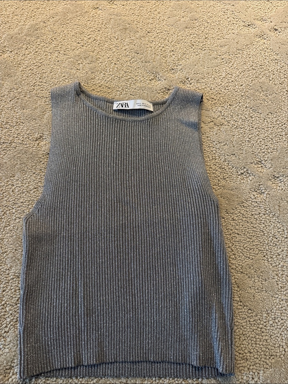 Zara Sleeveless Ribbed Tank - Heather Gray